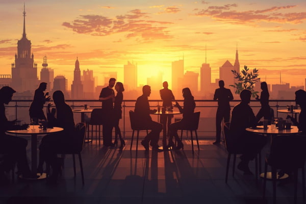 Salvadorans sharing coffee at a local festival, highlighting the cultural significance of coffee