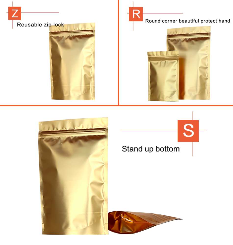 古铜色自立拉链袋产品展示 古铜色自立拉链袋产品展示