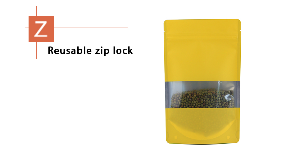 黄色高清开窗自立拉链袋产品展示