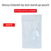 Glossy Colorful Stand Up Pouches-Glossy White