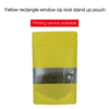  Colorful Stand Up Pouches With Rectangle Window-Yellow