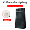 Matte Black Flat Bottom Valve Pouch With Zip | Coffee Bags