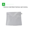 Stand Up Zip Pouch With Valve Matte Brown with hang hole -Matte white