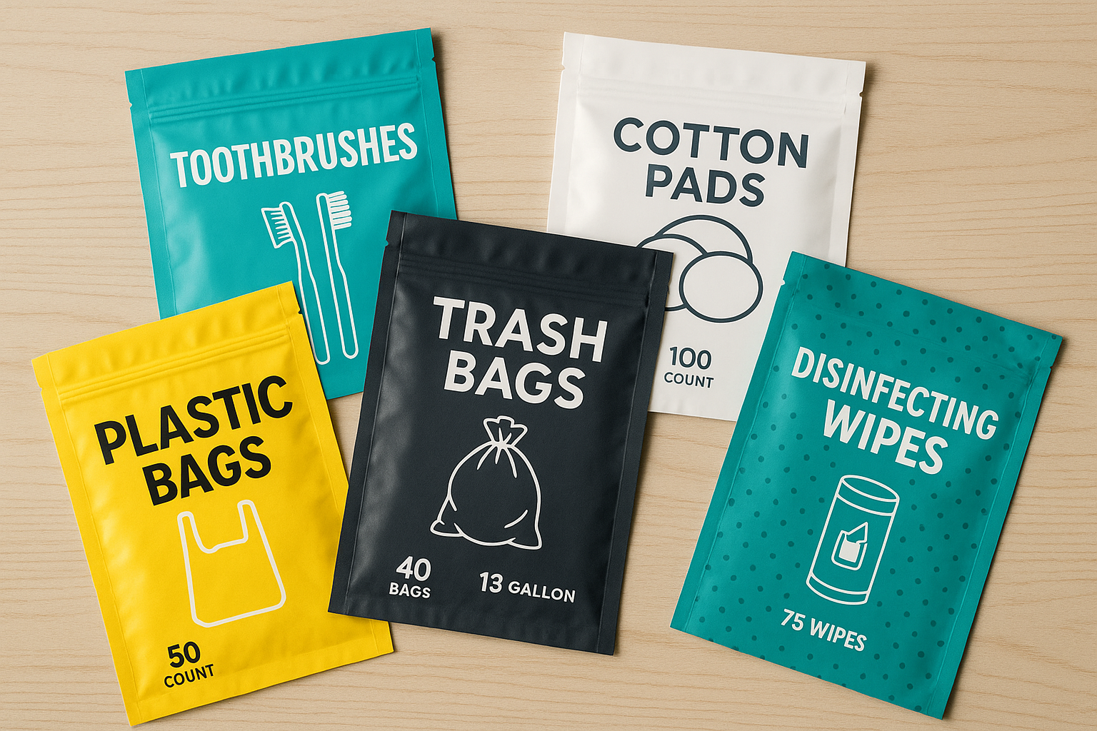 Three Side sealed Pouches2