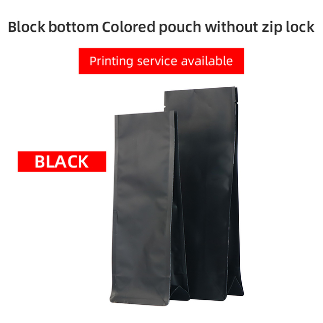 Flat Bottom Pouches Without Ziplock-Matte Black
