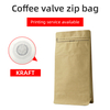 Flat Bottom Valve Pouch With Zip-Matte Brown