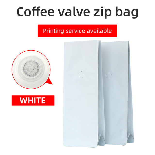 Flat Bottom valve Pouch Without Zip -Matte White
