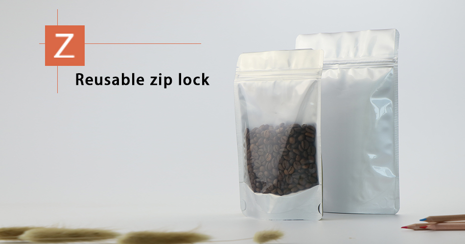 银色阴阳自立拉链袋产品展示