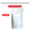 Glossy Colorful Stand Up Pouches-Glossy Silver