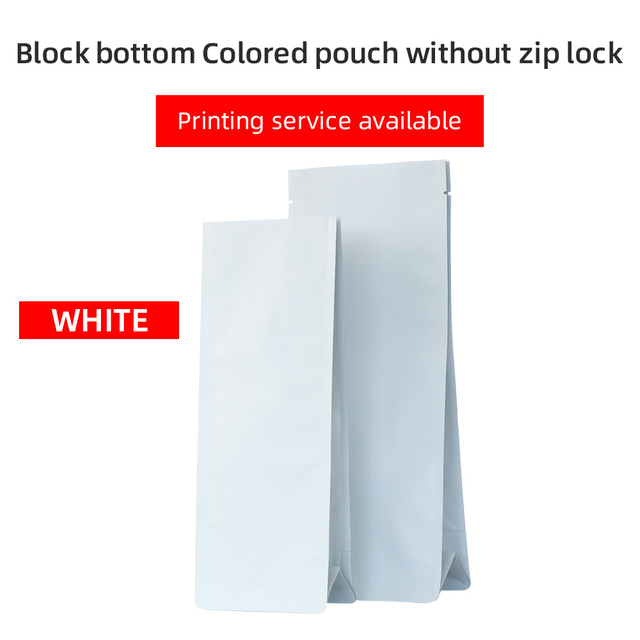  Flat Bottom Pouches Without Ziplock-Matte White
