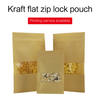 Kraft Three Side Sealed Pouches With Window