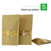 Kraft Stand Up Pouches With Rectangle Window