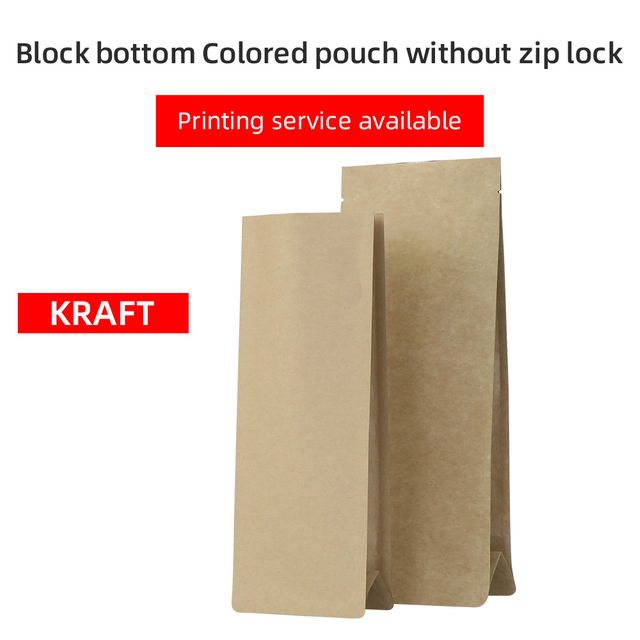  Flat Bottom Pouches Without Ziplock-Matte Brown