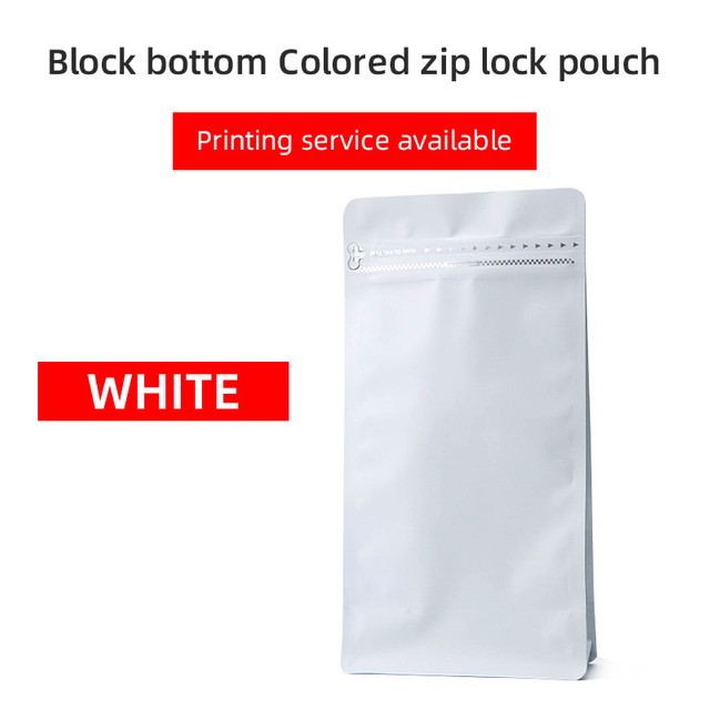 Colorful Flat Bottom Pouches-Matte White