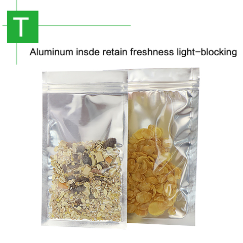 Silver-Clear Three Side Sealed Pouches With Zip