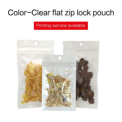 White-Clear Three Side Sealed Pouches