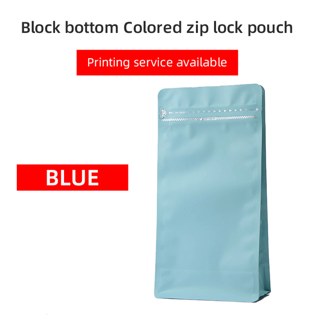  Colorful Flat Bottom Pouches-Matte Blue