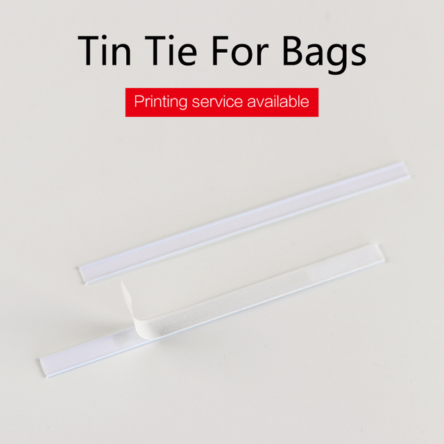 Tin Tie For Bags -Matte white