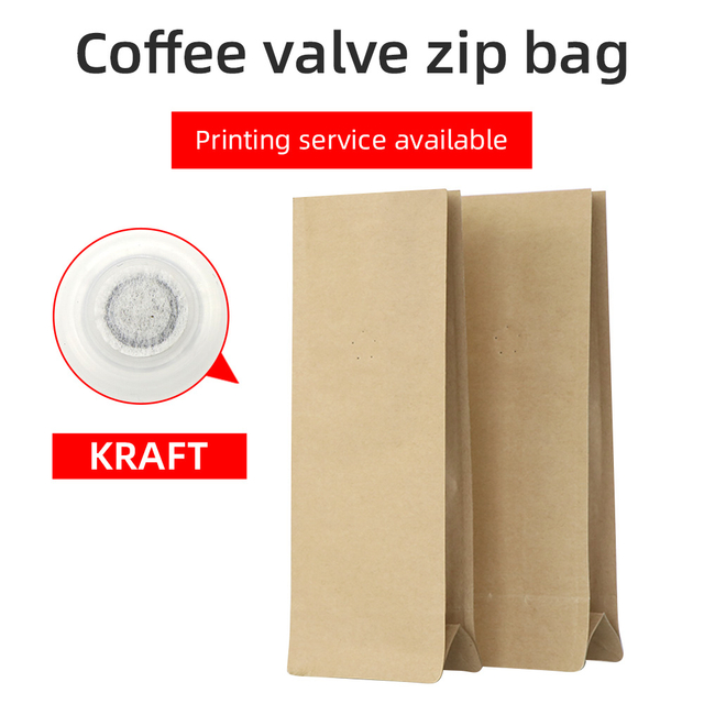 Flat Bottom valve Pouch Without Zip -Matte Brown
