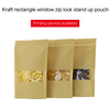 Kraft Stand Up Pouches With Rectangle Window