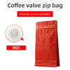 Bulk Flat Bottom Valve Pouch With Zip-Matte Red