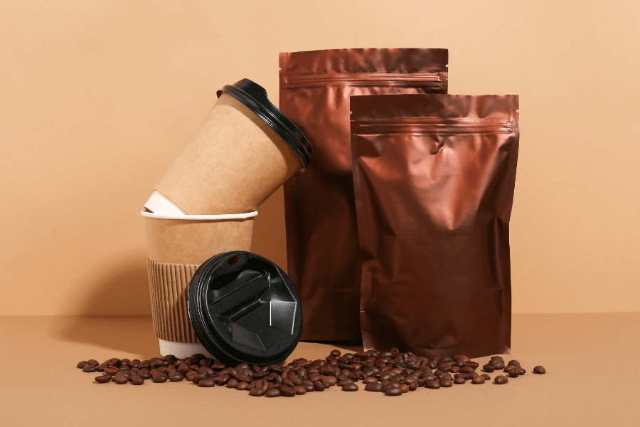 Custom label designs on blank coffee bags for faster roaster packaging launches