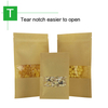 Kraft Three Side Sealed Pouches With Window
