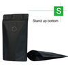 Stand Up Zip Pouch With Valve-Matte Brown-Matte Black