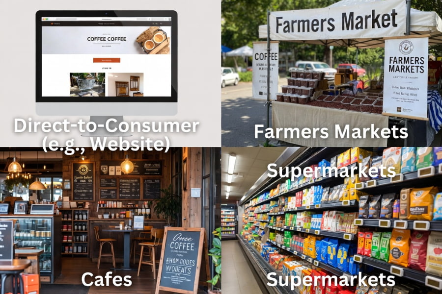 Where to Sell Your Coffee by comparing different sales channels and brand positioning