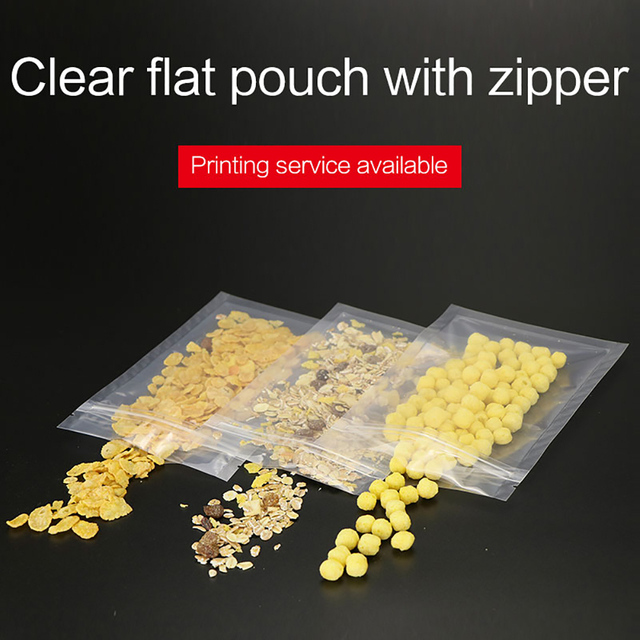 Clear Three Side Sealed Pouches With Zip