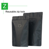 Stand Up Zip Pouch With Valve-Matte Brown-Matte Black