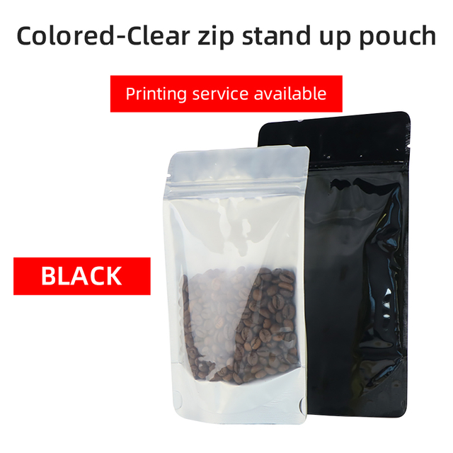 Colorful-Clear Stand Up Pouches-Black
