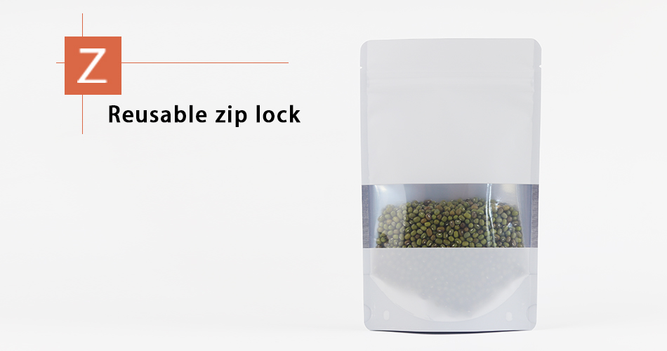 白色高清开窗自立拉链袋产品展示