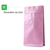 Flat Bottom Valve Pouch With Zip-Matte Pink