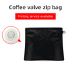 Stand Up Zip Pouch With Valve Matte Brown with hang hole -Matte Black 