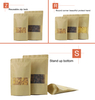 Kraft Stand Up Pouches With Matte Rectangle Window