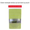 Colorful Stand Up Pouches With Rectangle Window-Green