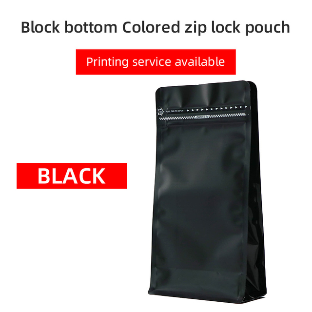 Colorful Flat Bottom Pouches-Matte Black